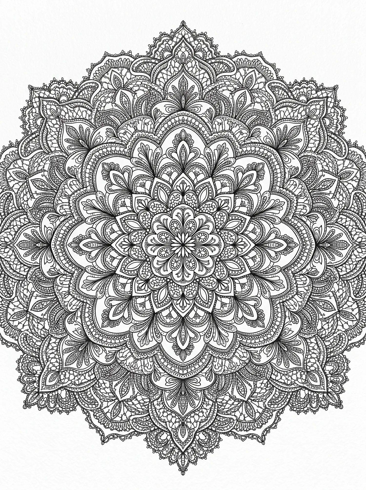 Mandala Dentelle Délicate - Coloriage mandala à imprimer gratuitement